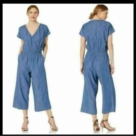 J. Crew Mercantile Denim Blue Jumpsuit - Picture 3 of 8